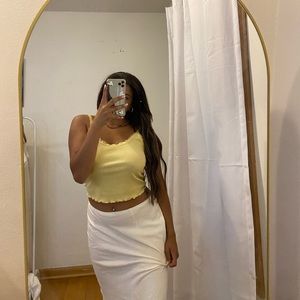 2/$15 bundle Yellow lace trim tank top